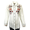 Women's Vintage Ivory Floral Embroidered Western Shirt