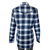 Women's Blue & White Shadow Plaid Sawtooth Western Shirt