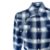 Women's Blue & White Shadow Plaid Sawtooth Western Shirt