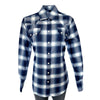 Women's Blue & White Shadow Plaid Sawtooth Western Shirt