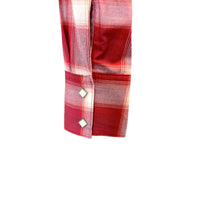 Women's Red & White Shadow Plaid Sawtooth Western Shirt