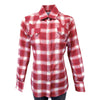 Women's Red & White Shadow Plaid Sawtooth Western Shirt