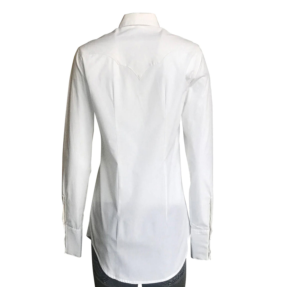 Women's Classic Pima Cotton Solid White Western Shirt