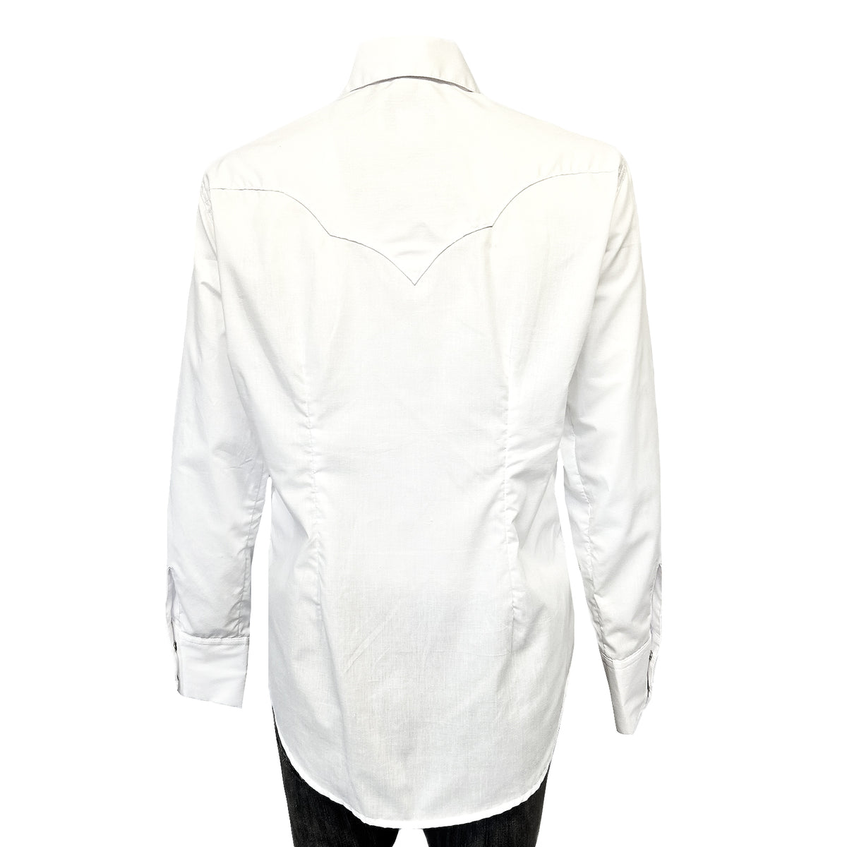 Women's Classic Pima Cotton Solid White Western Shirt