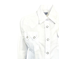 Women's Classic Pima Cotton Solid White Western Shirt