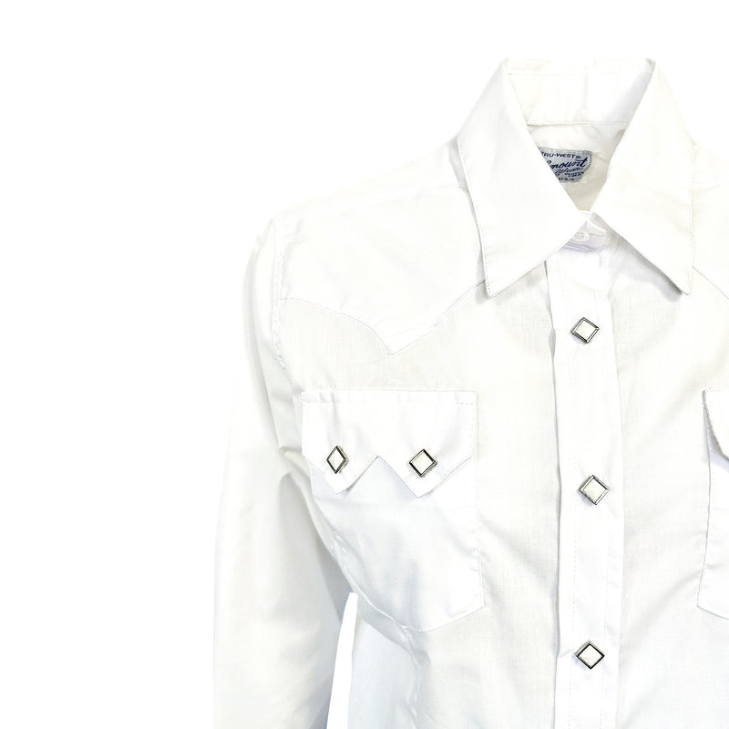 Women's Classic Pima Cotton Solid White Western Shirt