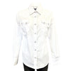 Women's Solid White Cotton Blend Western Shirt