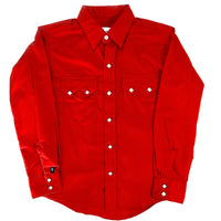Kid's Youth Vintage Solid Red Western Shirt