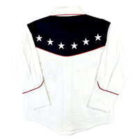 Kid's Vintage American Flag Embroidered Western Shirt