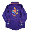 Kid's Embroidered Floral Bouquet Western Shirt in Purple
