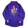 Kid's Embroidered Floral Bouquet Western Shirt in Purple