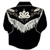 Kid's Embroidered Vintage Fringe Black Western Shirt