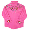 Kid's Embroidered Hearts & Floral Pink Western Shirt