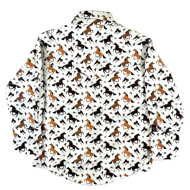 Kid's Horse Print Western Shirt