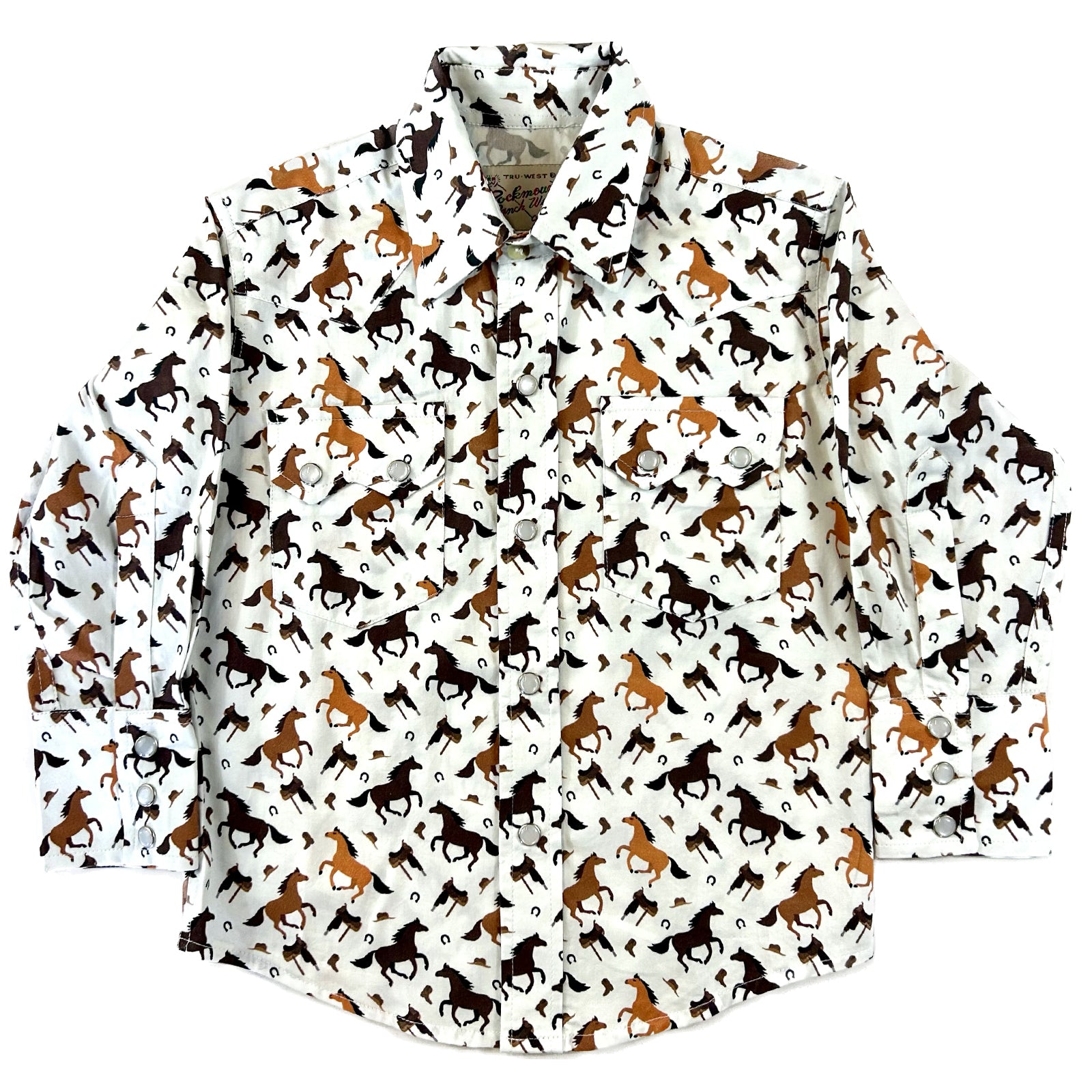 Kid's Horse Print Western Shirt