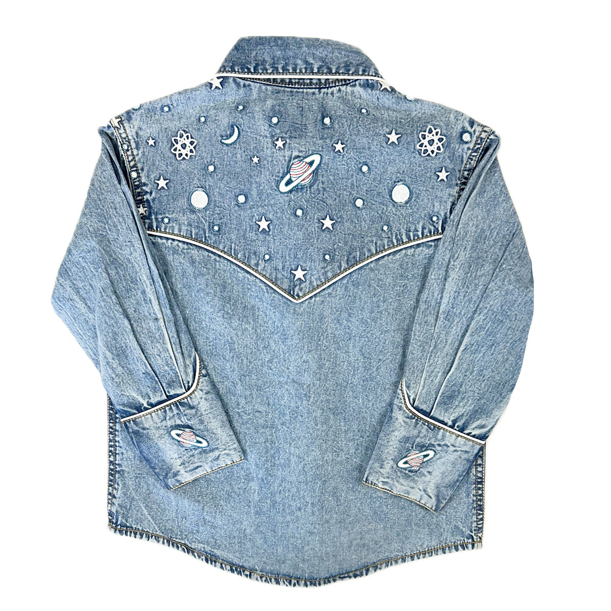 Kid's Denim Out of This World Embroidered Western Shirt