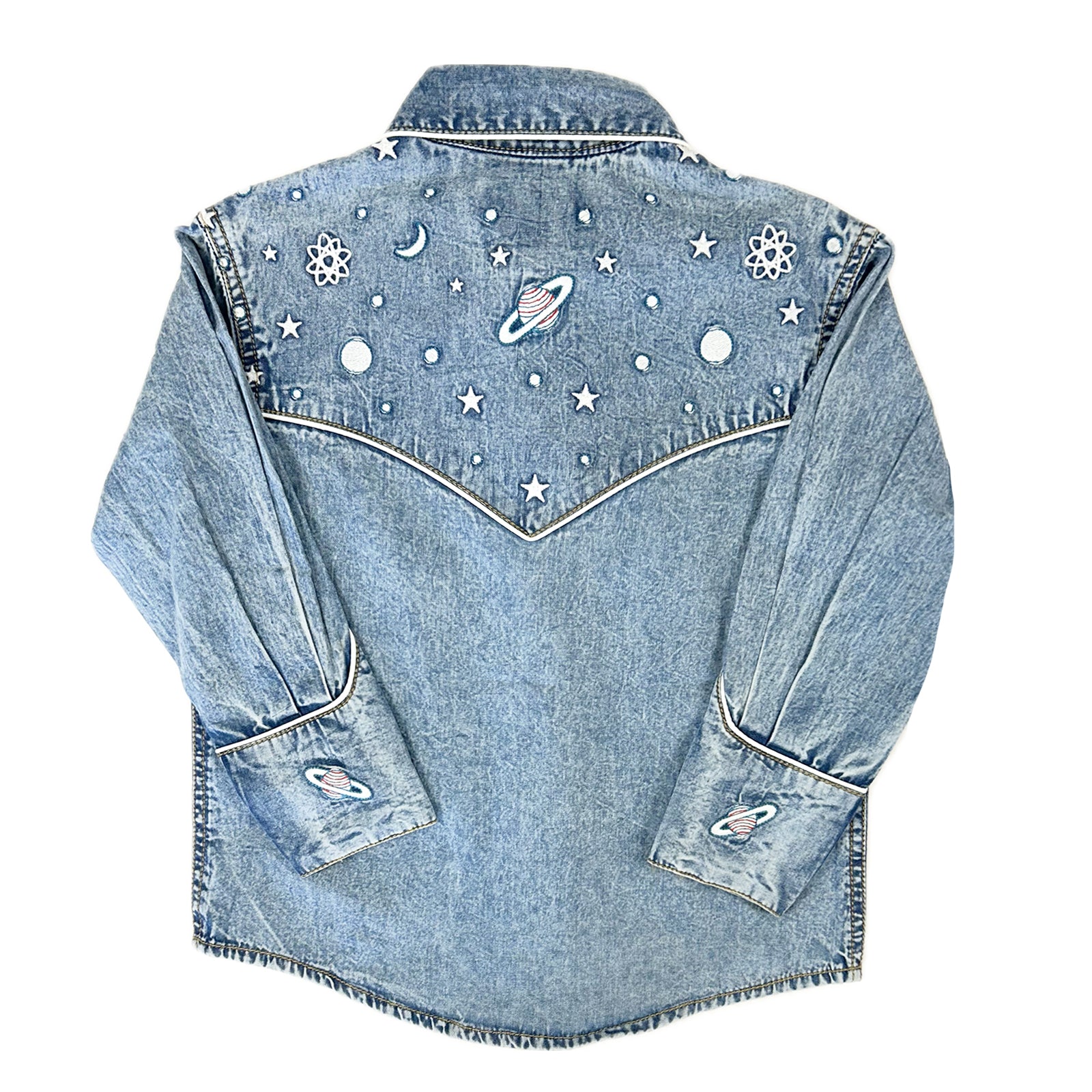 Kid's Denim Out of This World Embroidered Western Shirt