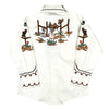 Kid's Ivory Cactus & Cowboy Boots Embroidered Western Shirt