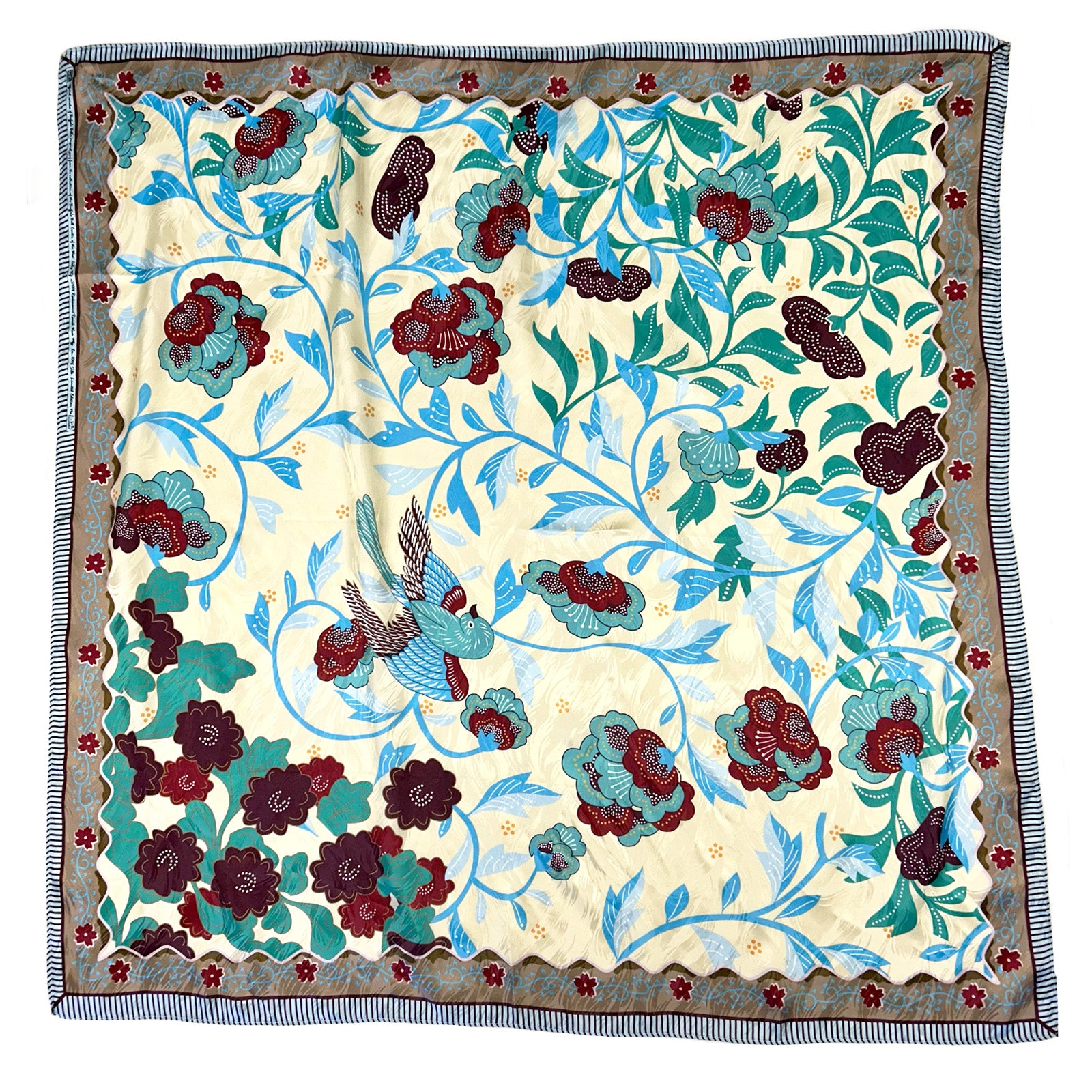 Limited-Edition Floral & Swallow Silk Scarf by Buffalo Bill