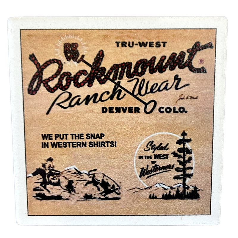 Cowboy Calf Roper Western Ceramic Cork Back Coaster