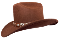 Crushable Brown Felt Concho Western Hat