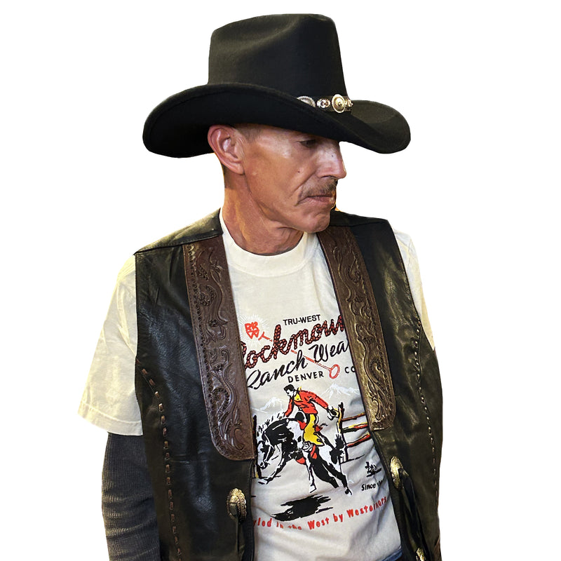 Men's Rockmount Bronc 100% Cotton White Western T-Shirt