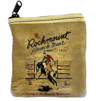 Rockmount Bronc Leather Western Coin Purse with Red Back