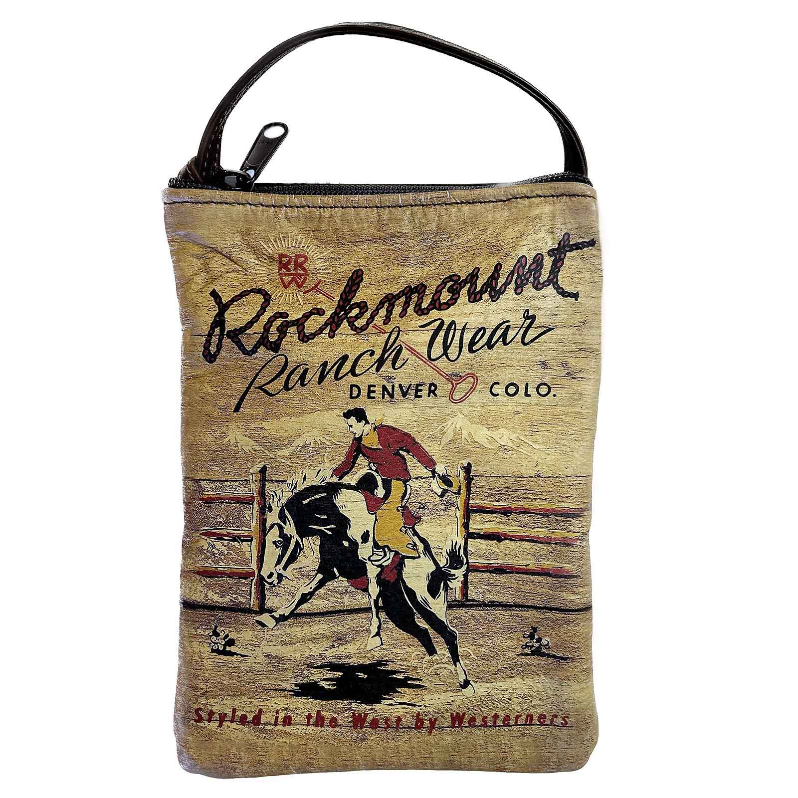 Rockmount Bronc Leather Western Purse with Brown Back