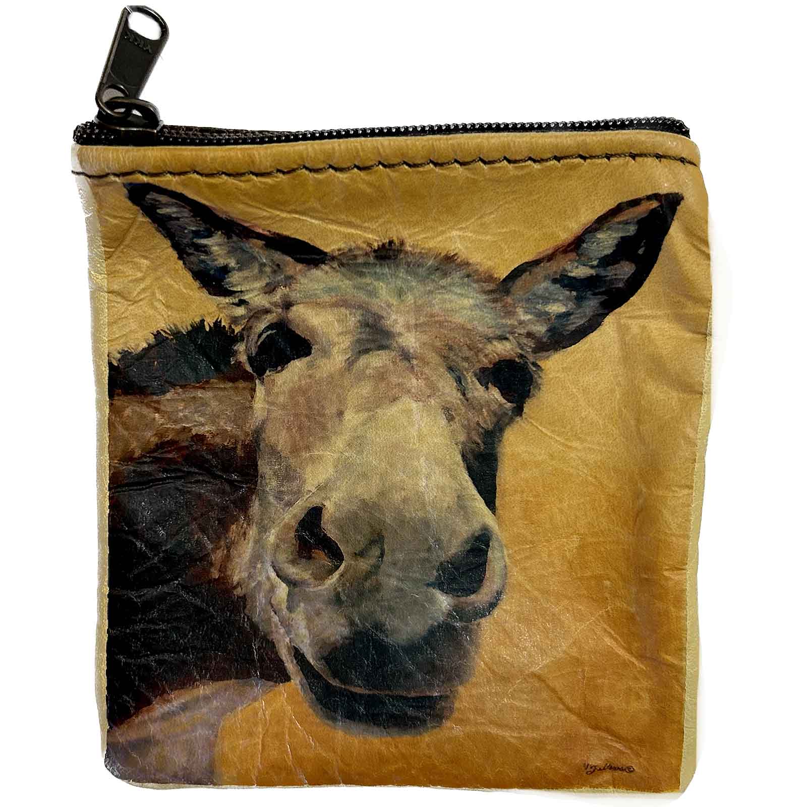 Donkey Rescue Me Leather Western Coin Purse