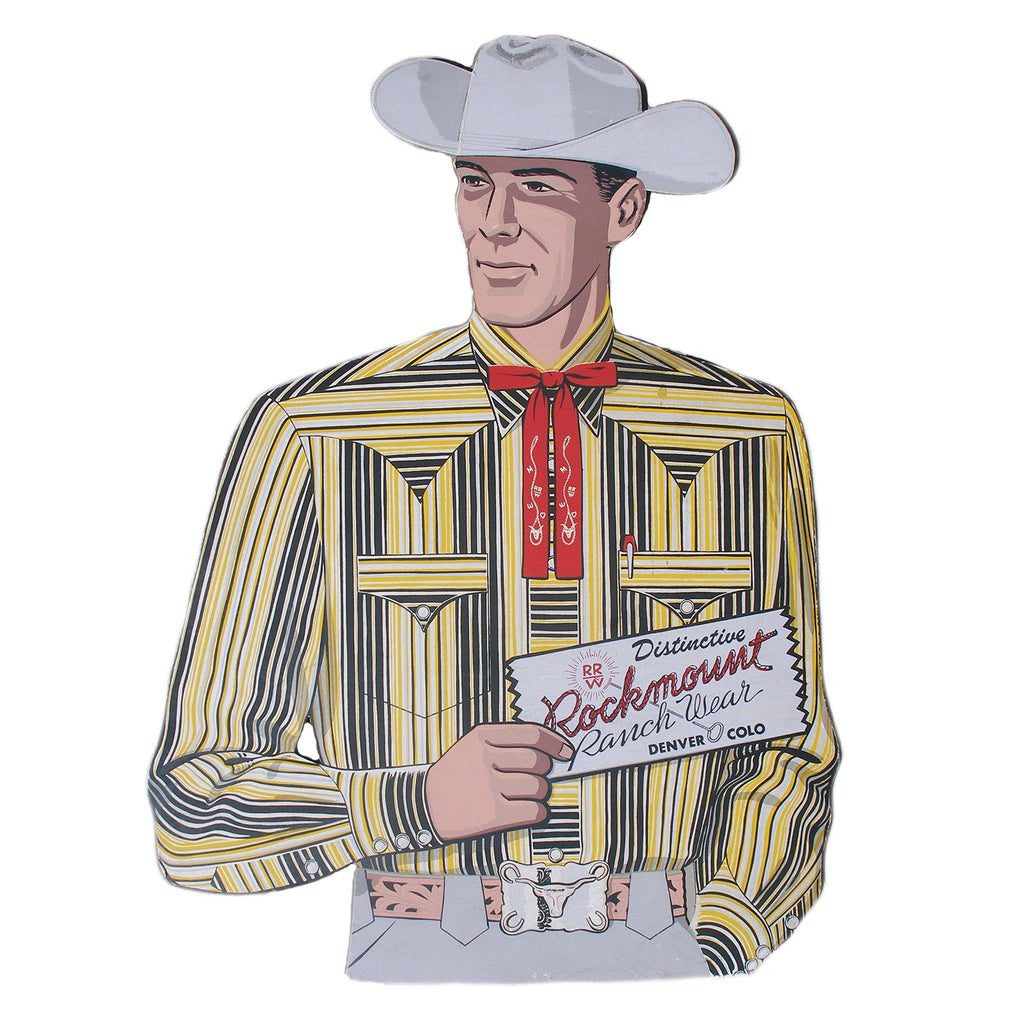 Rockmount Ranch Wear Yellow/Black Stripe Vintage Western Cowboy Poster