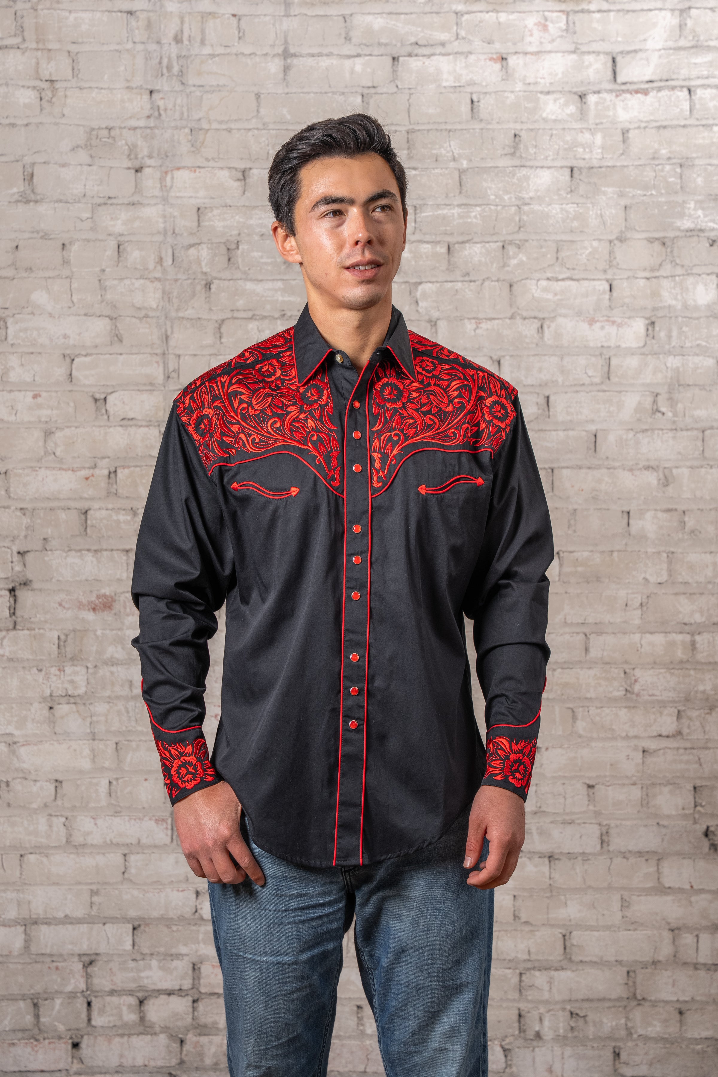 black and red western dress Roper Women's Red Twill Western Dress
