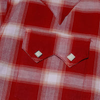 Men's Red & White Long Sleeve Shadow Plaid Western Shirt