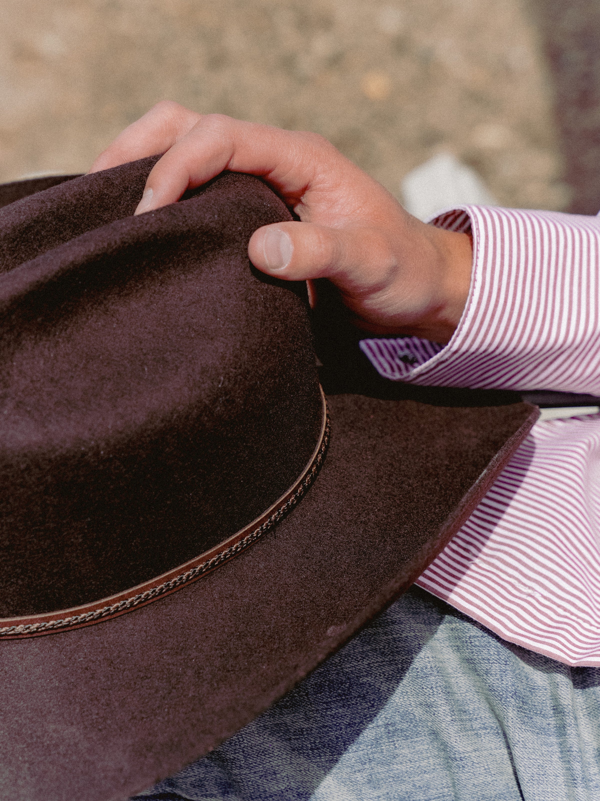 Men's Fine Burgundy Stripe Western Shirt