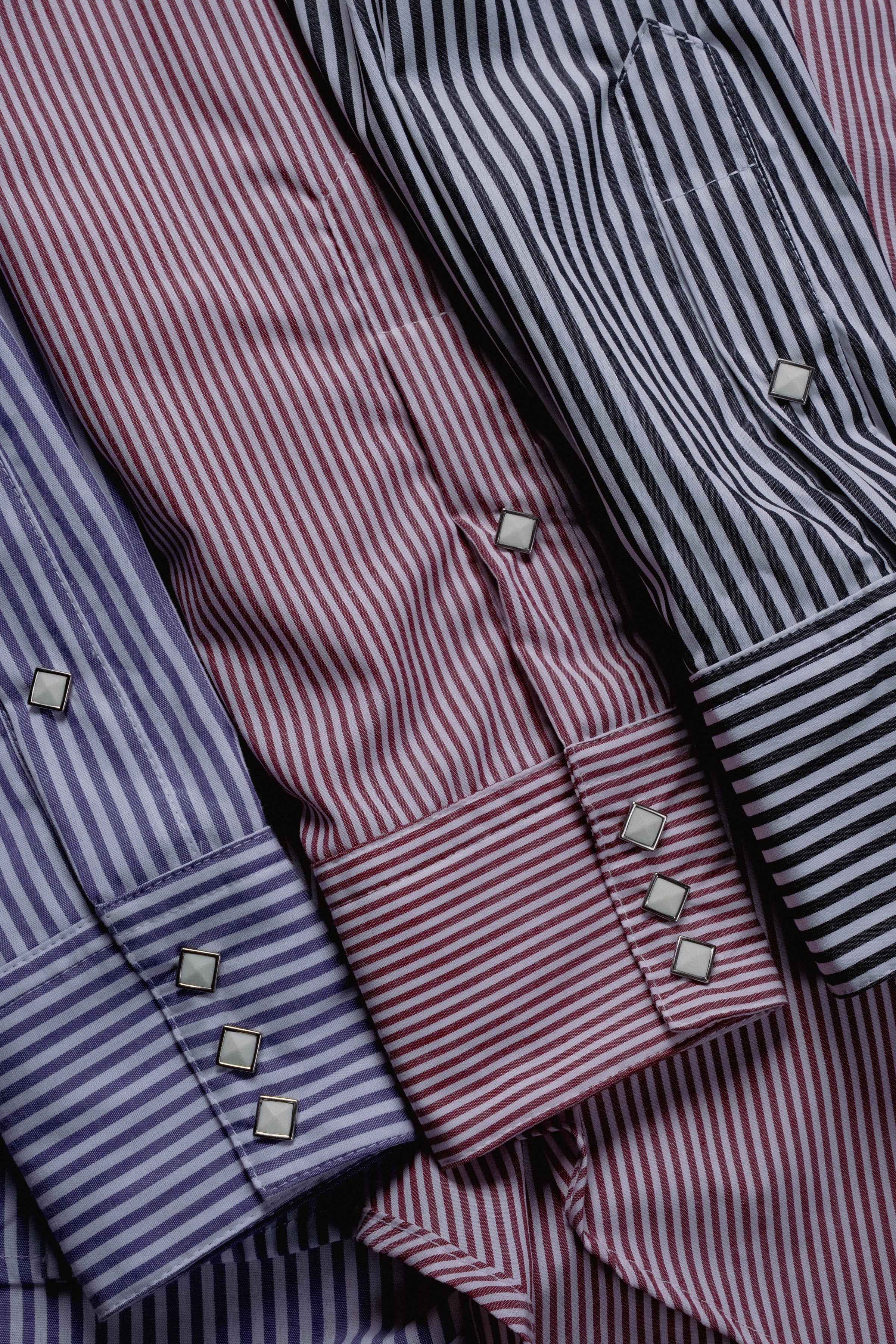 Men's Fine Black Stripe Western Shirt