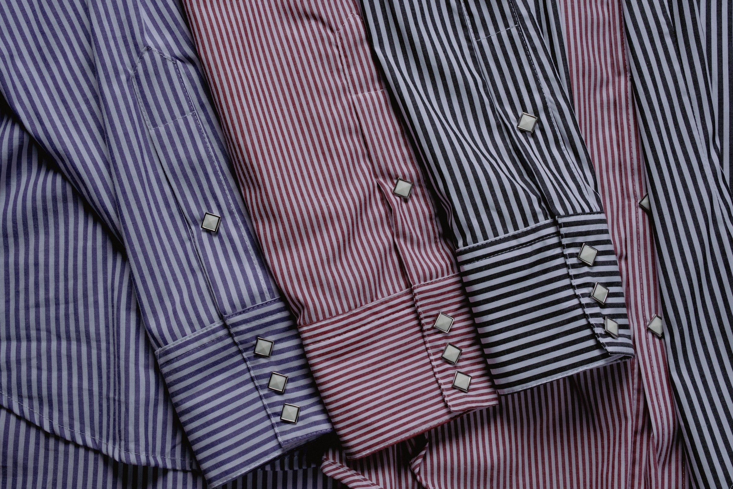 Men's Fine Burgundy Stripe Western Shirt