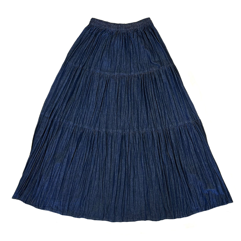 Rockmount Stonewash Denim Western Broomstick Skirt