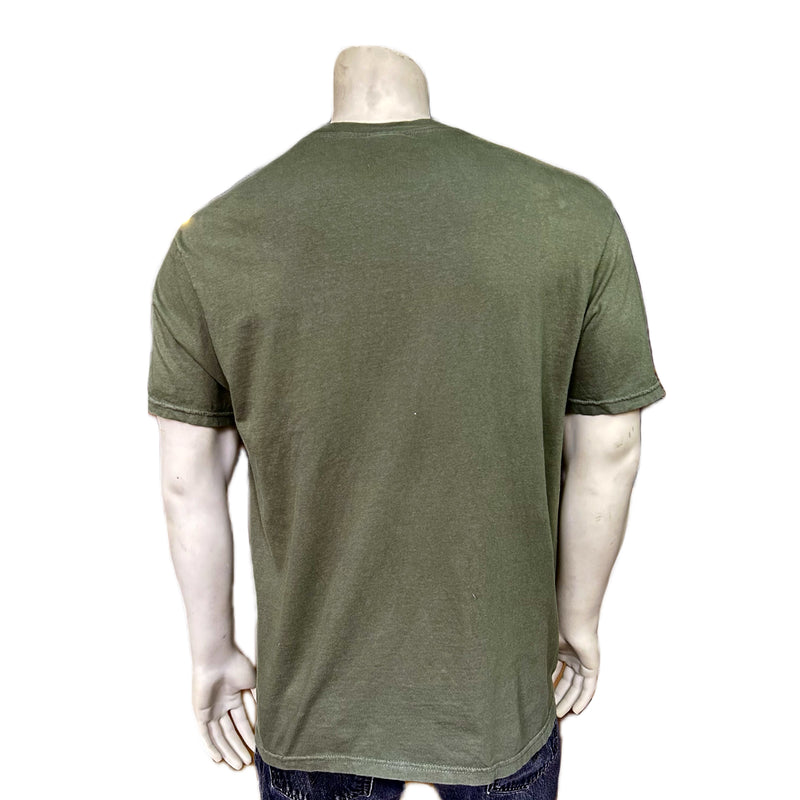 Men's Rockmount Bronc 100% Cotton Green Western T-Shirt