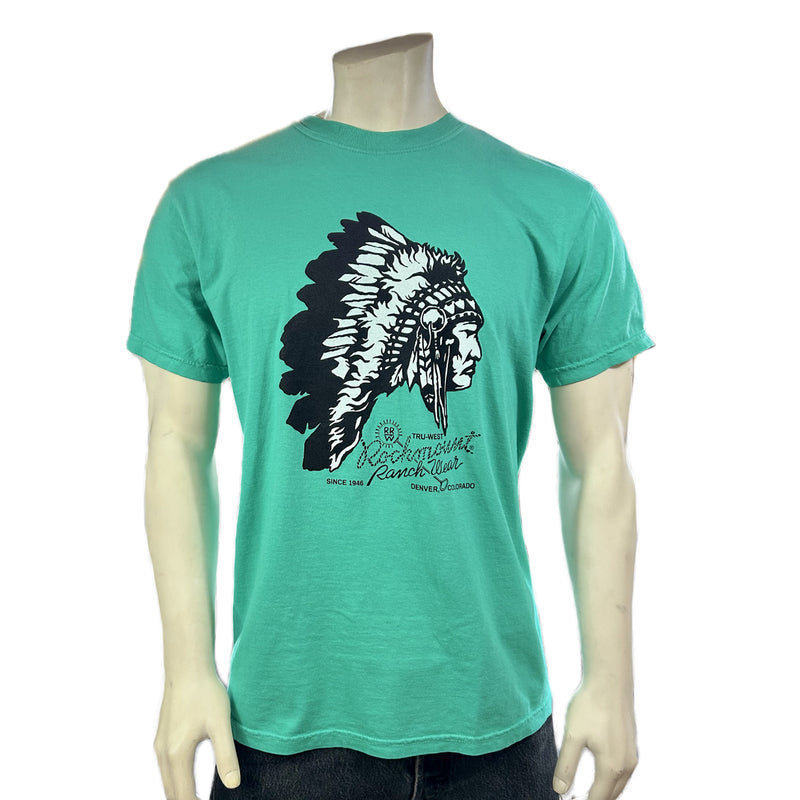 Men's Green 100% Cotton Chief Western T-Shirt