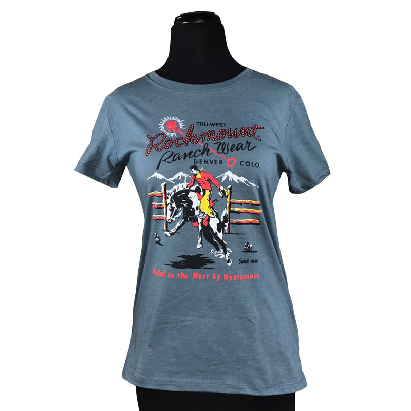 Women's Denim Rockmount Bronc Western T-Shirt - Rockmount