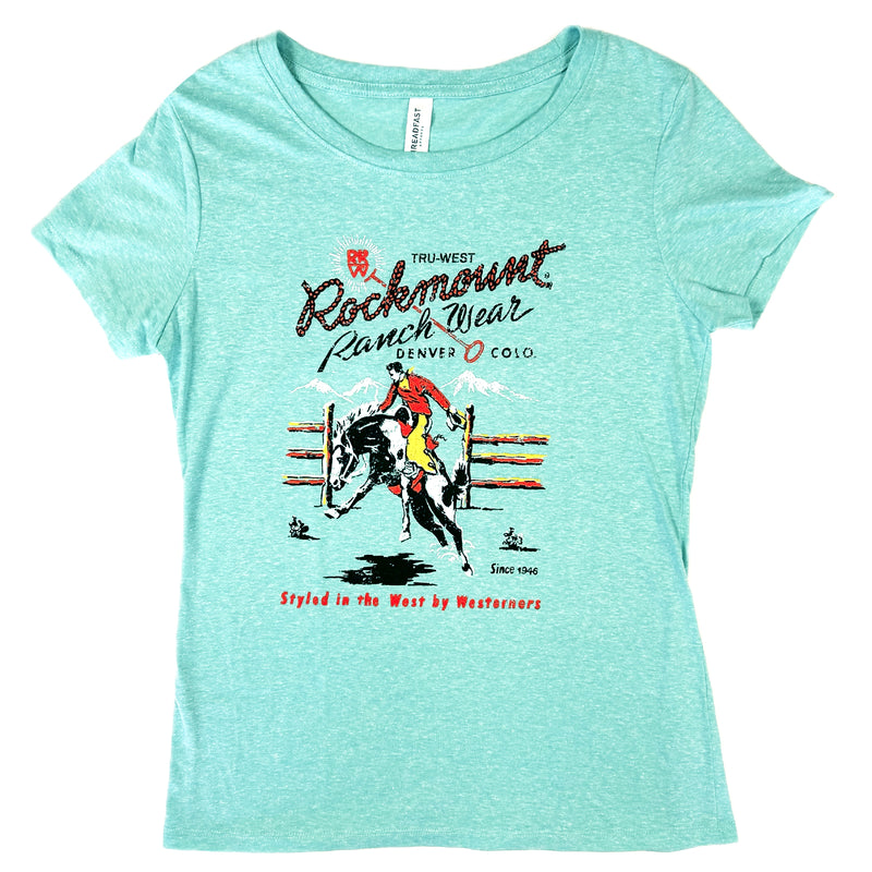 Women's Green Rockmount Bronc Western T-Shirt