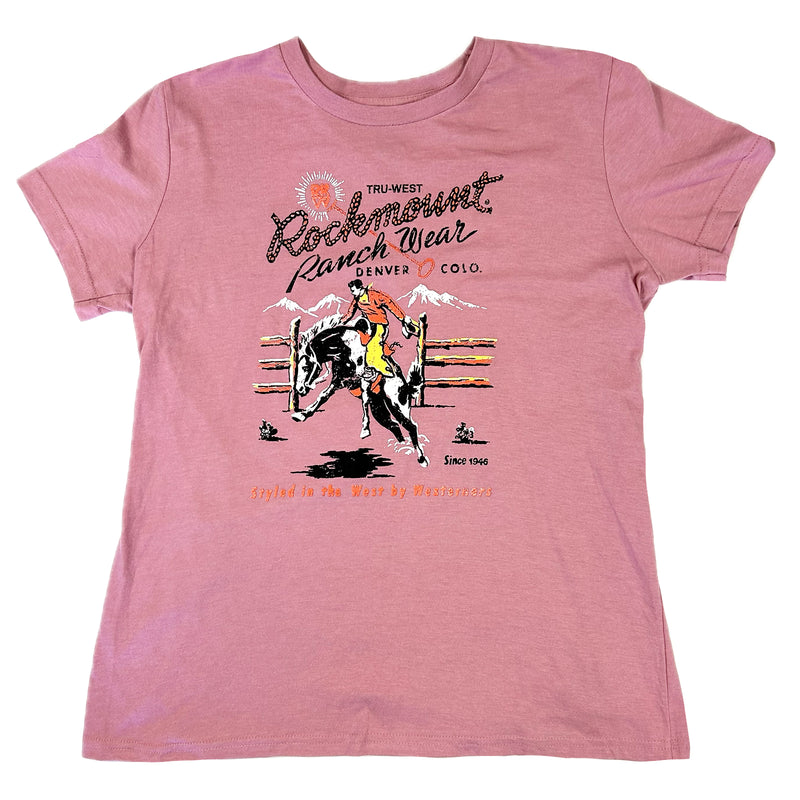 Women's Pink Rockmount Bronc Western T-Shirt