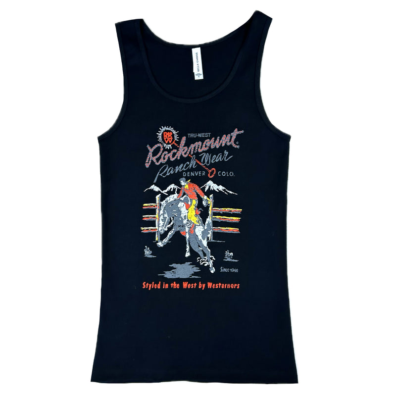 Women's Rockmount Black Bronc 100% Cotton Western Tank Top