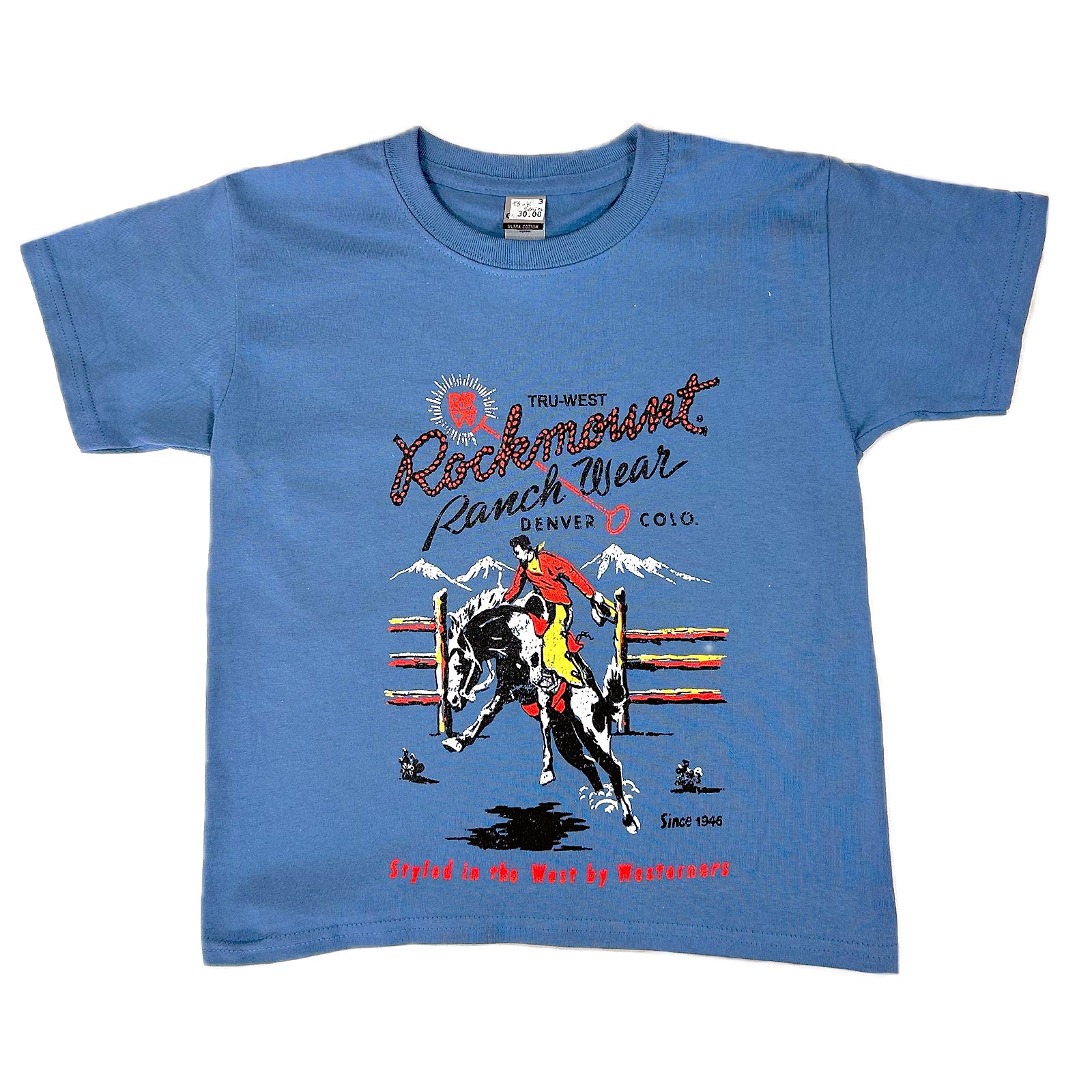 Kid's Rockmount Denim Bronc 100% Cotton Western T-Shirt