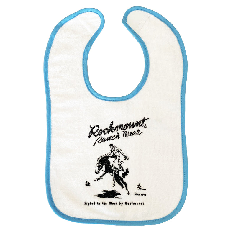 Baby Rockmount Bronc 100% Cotton Western Bib in Blue