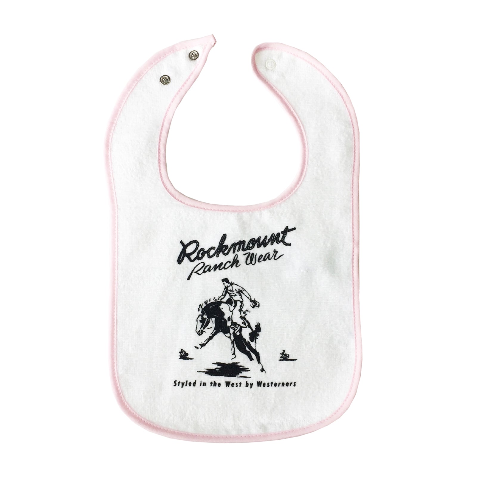 Baby Rockmount Bronc 100% Cotton Western Bib in Pink