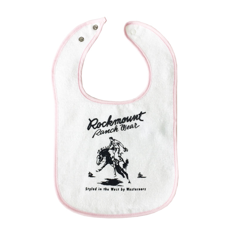 Baby Rockmount Bronc 100% Cotton Western Bib in Pink
