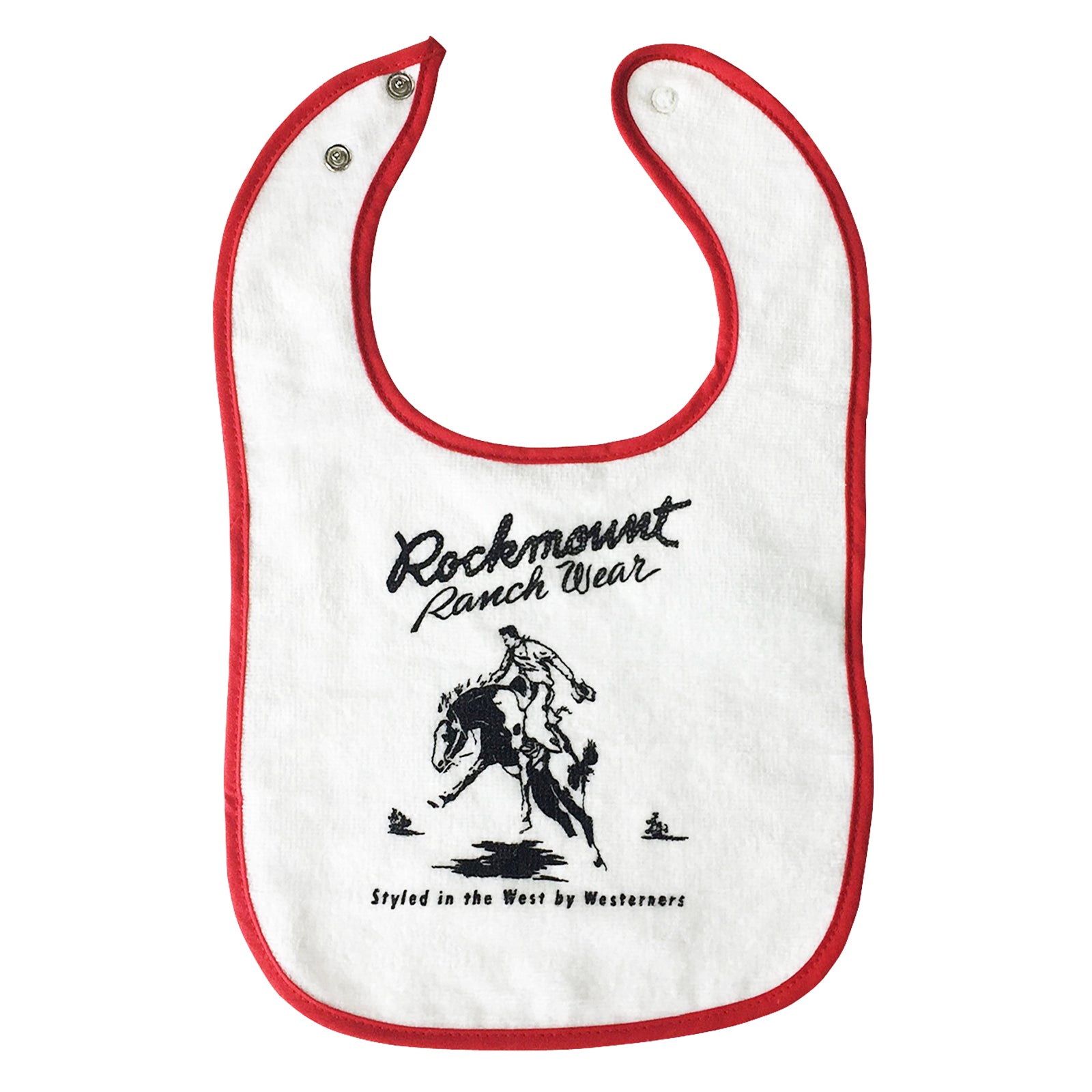 Baby Rockmount Bronc 100% Cotton Western Bib in Red