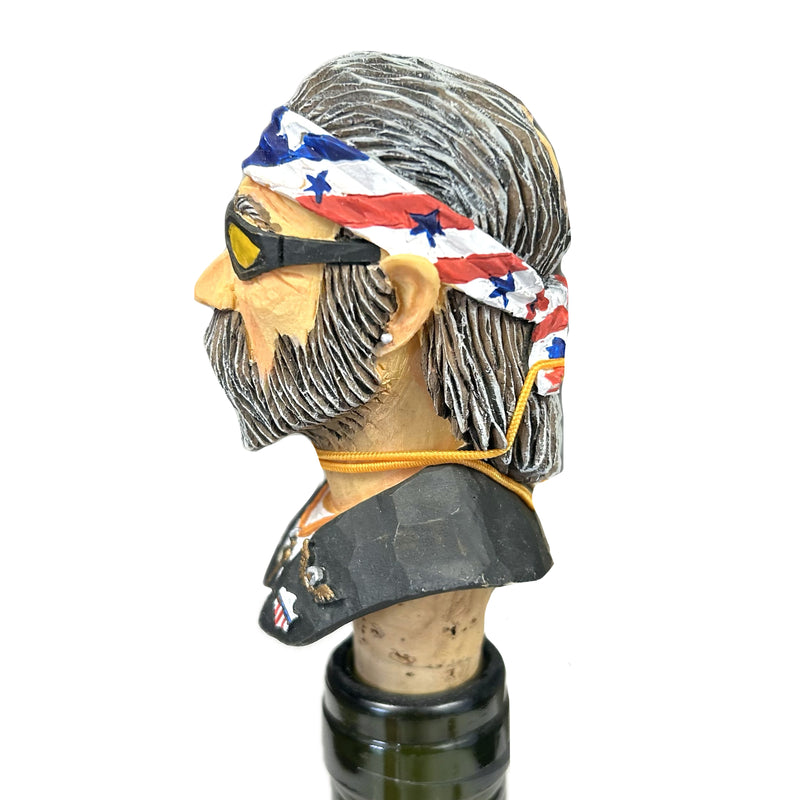 Road Warrior Biker Western Wine Bottle Stopper