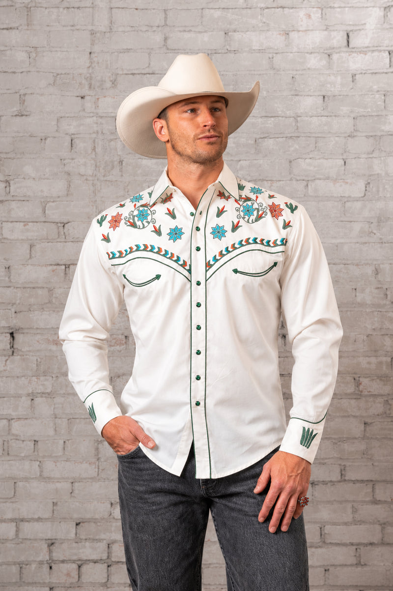cactus dress shirt Lela Rose | Conversation Embroidery Cactus Shirt | XS