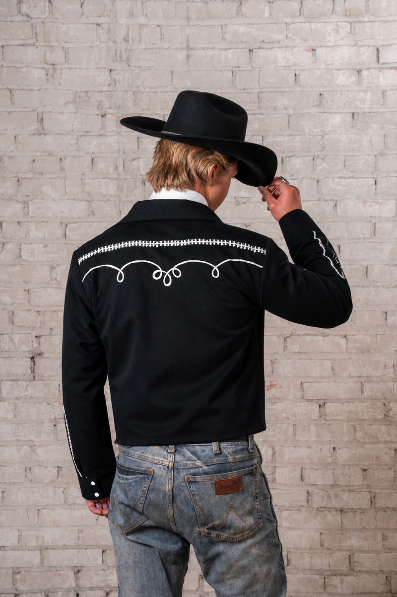 Rockmount Men's Black Vintage Rope Bolero Jacket